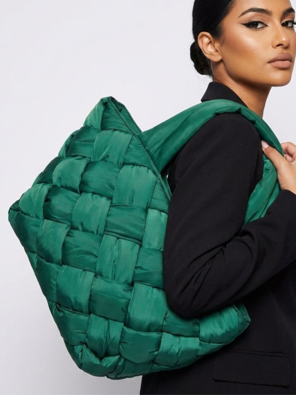 NWT Sol and Selene Intuition East West Woven Nylon Tote – Emerald Green